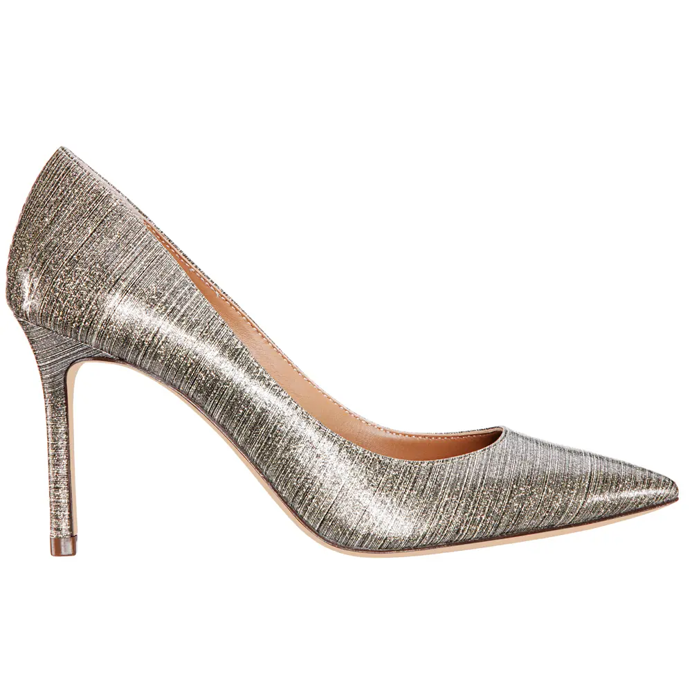 Nina Womens Pointed Metallic Toe Stiletto Pumps Dress Casual High Heel 3" & Up - Gold, Silver