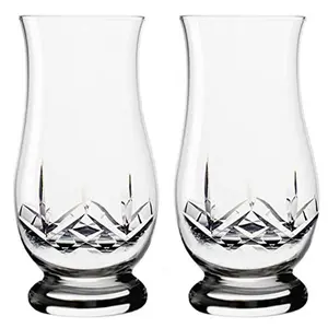 Hand Cut Whiskey Tasting Glasses, 7-ounce Taster Set of 2 Crystal Whisky Glasses