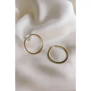 Reese Gold Rope Hoop Earrings