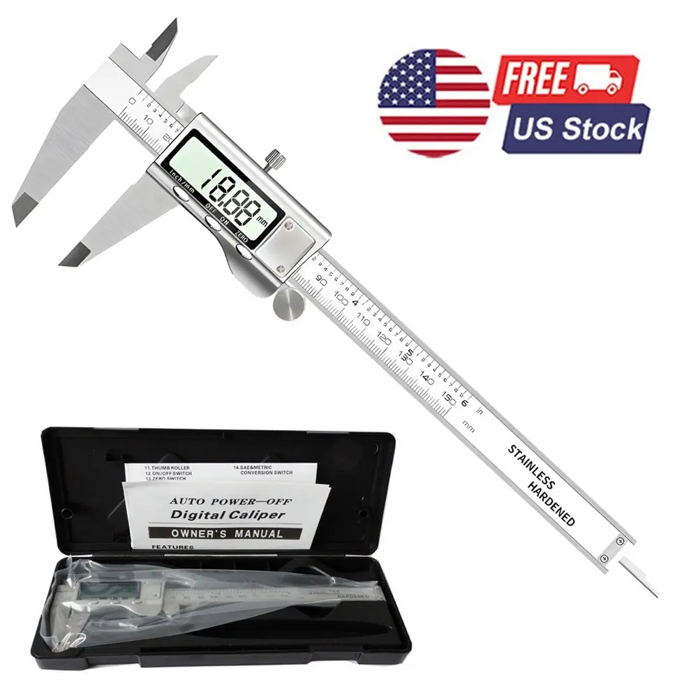 SJPACK 6" 150mm Digital Caliper Micrometer LCD Gauge Vernier Electronic Measuring Tool