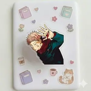 Jujutsu Kaisen Itadori Yuji Magnetic Phone Grip , Kindle Holder, MagSafe Compatible, Blood on Hand Aesthetic, Strong Removable Magnet, Gift for Readers.