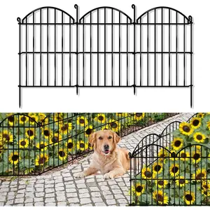 Rustproof Metal Arched Garden Fence, 32 Panels 34ft x 23in Decorative Animal Barrier for Rabbits Dogs, Border Fencing Flower Bed Edging for Outdoor Yard Patio