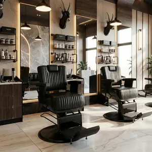 Baasha Professional Barber Chair, Vintage Barber Chair, Reclining Barber Chair with Removable Headrest, Heavy-Duty Hydraulic Tattoo Chair