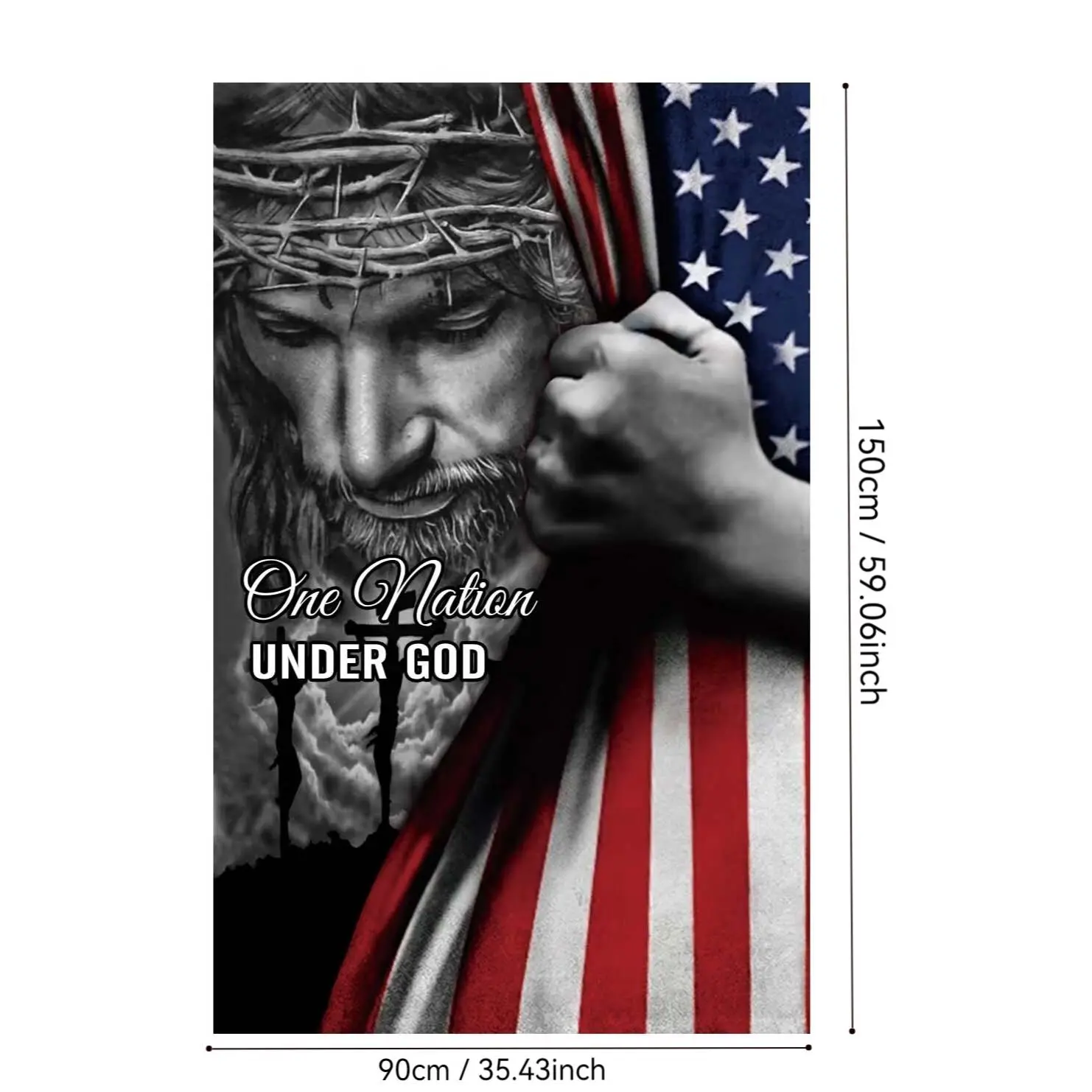 One Nation Under God Flag, Christian Jesus Resurrection Flag, Outdoor House Yard Decoration, Garden Flag, Garden & Patio Decoration