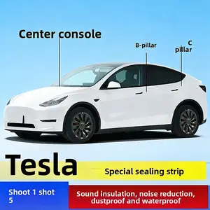 Tesla Car Door Seal Strip, Dustproof Noise Insulation, Universal Fit, Easy Installation, Waterproof, Suitable for All Models