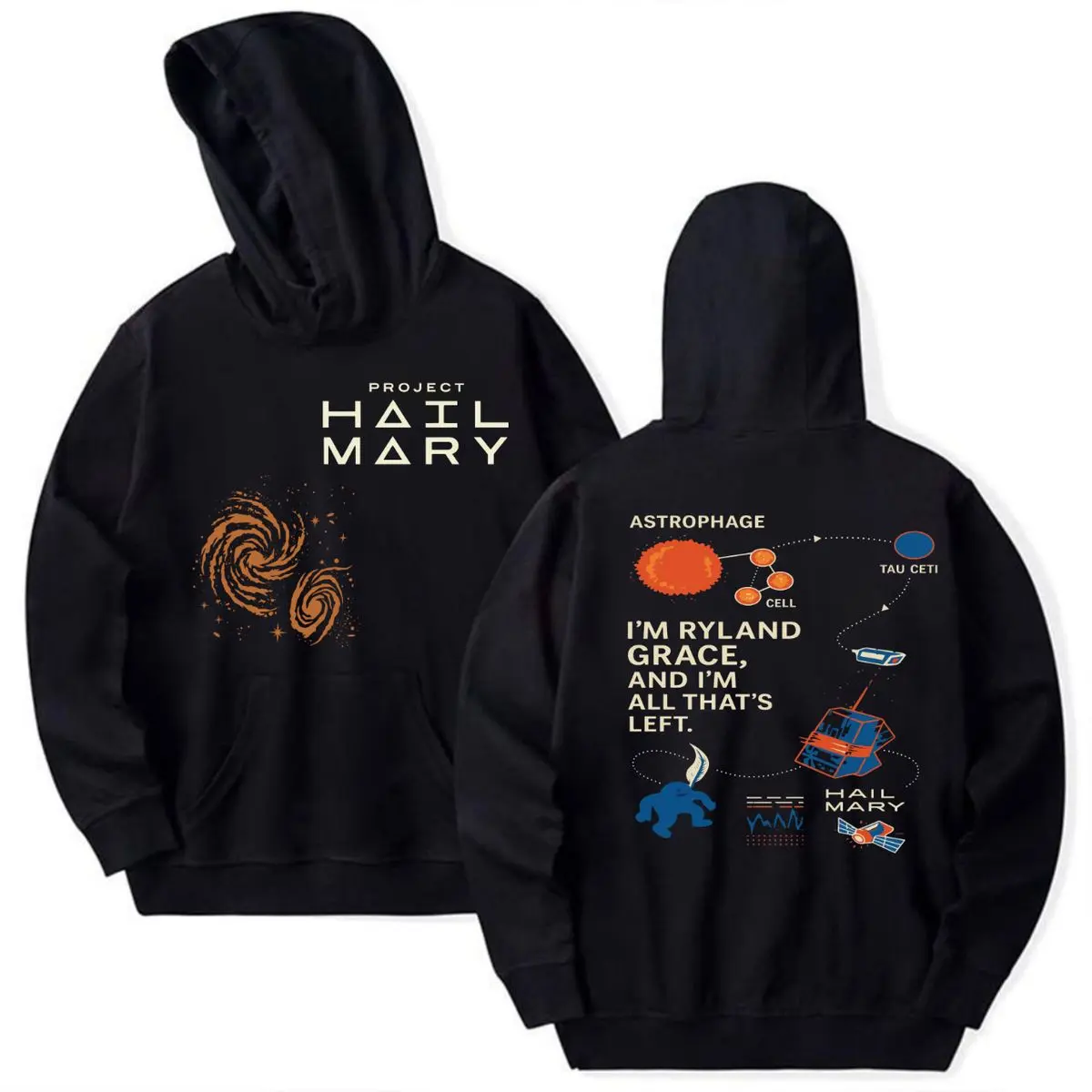Project Hail Mary Rocky 2 Sided Hoodie, Hail Mary Book Inspired Sweatshirt, Scifi Reader Gift Shirt, Unisex Shirt, Unisex Sweater Pullover Tee