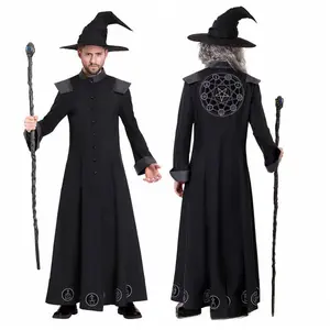 Cosplay Halloween Costume Grim Reaper Robe Magician Wizard Robe Costume Party Performance Outfit