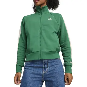 PUMA Womens Iconic T7  Athletic Outerwear Casual Full Zip - Green