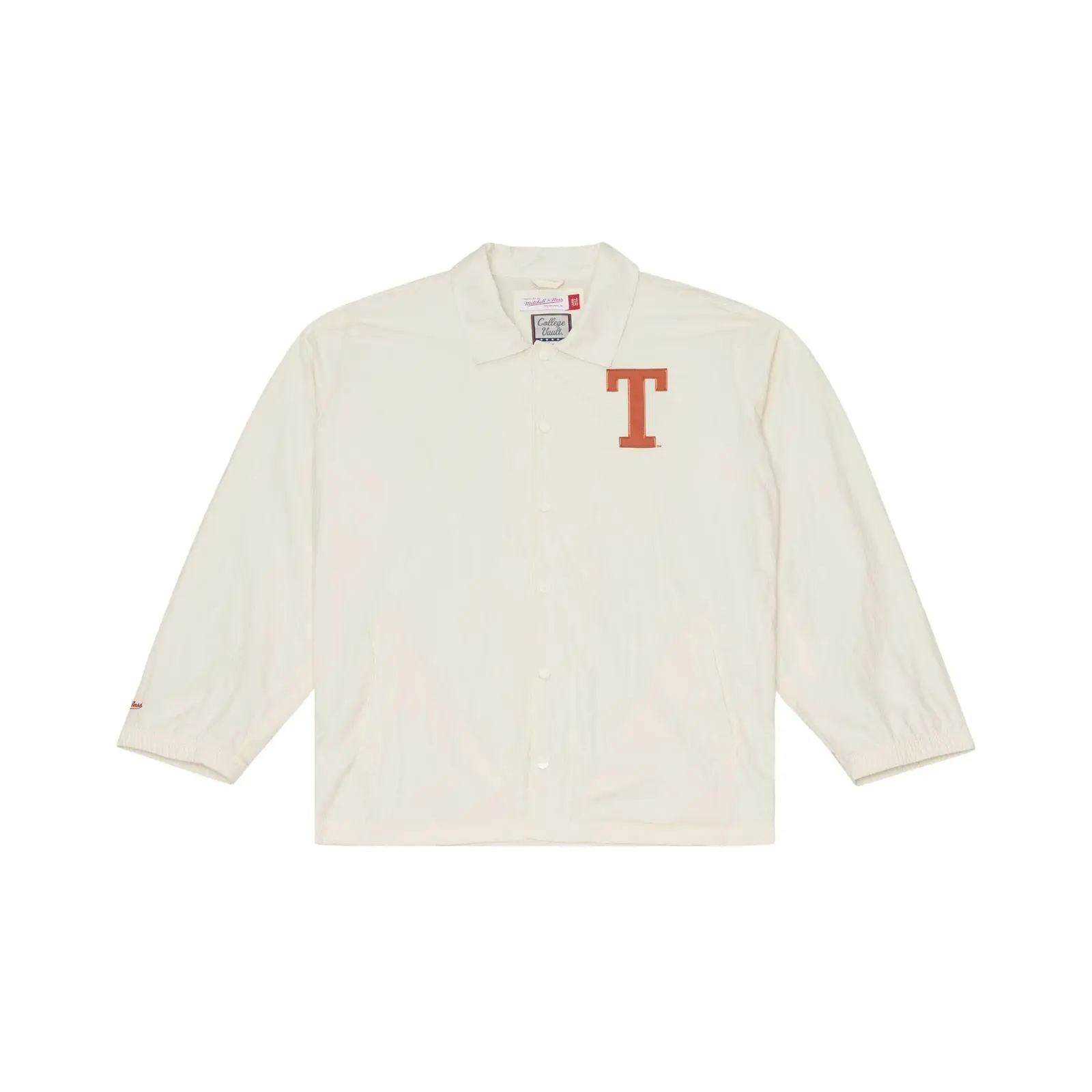 Texas Longhorns Retro Roots Coaches Jacket Cream, Mitchell & Ness Men's Lightweight Jacket