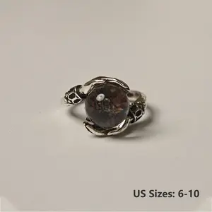 Witchtok Jewelry -  Hand-Embracing Crystal Ring, Vintage Guardian Open Band (Fits 6-10) |   Protective Pagan Jewelry |   Witchy Valentine's Gift for Her