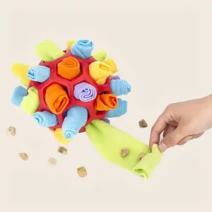 1pc Dog Bouncy Ball with Leaky Food Sniffing Toy Random Color