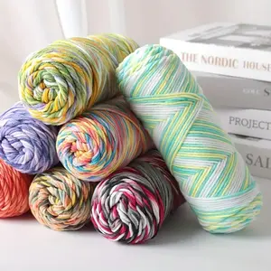 Multicolor Gradient Yarn Balls, Hand-Knitted Autumn Winter Fashion Sweater, Scarf, Hat, Gloves Craft Kit, 5pcs-Pack