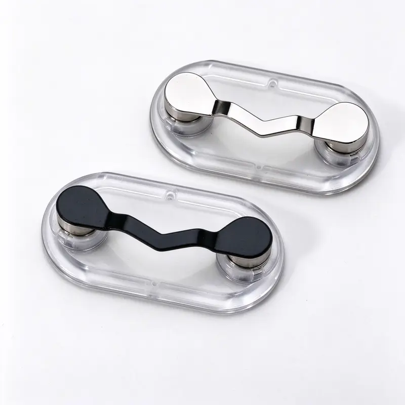 2 PCS Stainless Steel Collar Clip Magnetic Glasses Holders - Secure Fit ...