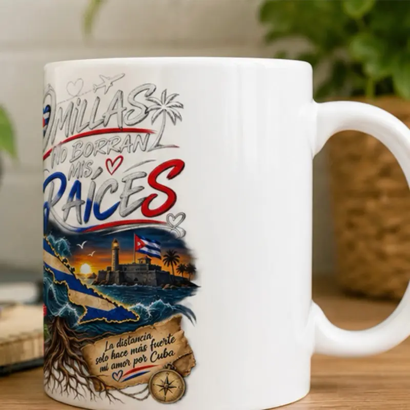 Personalized "90 Millas No Borran Mis Raices" Mug - Heritage Themed Ceramic Mug for Culture Enthusiasts
