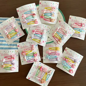 Cartoon hair clips, macaron colors, animal BB clips, cute bunny and bear barrettes, hair clips for stray hairs, hairpins
