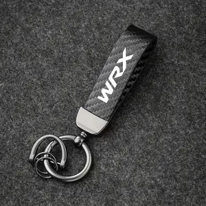 Premium imitation leather keychain strap for Subaru BRZ,XV, legacy, forester, Outback,WRX,WRC,STI climbing button carabiner-fashion carbon fiber design, non-metallic finish