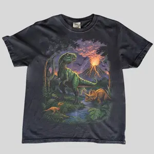 Comfort Colors vintage jurassic dinosaur 90s t-shirt, retro trex triceratops graphic tee, prehistoric y2k aesthetic shirt