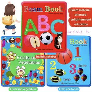 Colorful English Learning Book, Bubble Book for Kids, Eva Foreign Language Material, Fruit-Vegetable-Letter-Number Learning, Safe Design, Perfect Gift