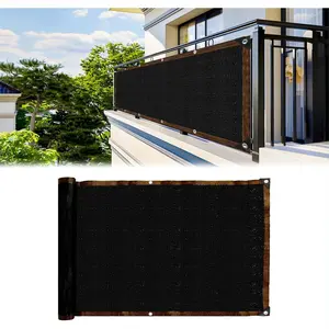 Fence Privacy Screen - 3'X10' Black Privacy Fence Screen Outdoor Shade Balcony Decor Plastic Mesh Fence Panels Cover Porch Screen Balcony Covers for Apartments,Deck,Backyard,Pool Wall