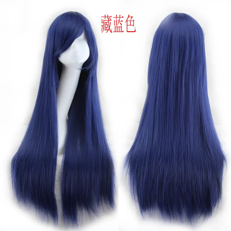 Women's 80cm Long Straight Colored Synthetic Costume Wig - High-Temperature Synthetic Hair, DIY Messy Bun Compatible, for Christmas Performances, Cosplay Accessories, Long Synthetic Costume Wigs