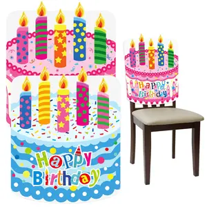 2 Pcs Back to School Birthday Chair Covers for Classroom Chairs Non Woven Reusable Birthday Seat Covers for Teacher Hacks Primary Middle School Home Decor
