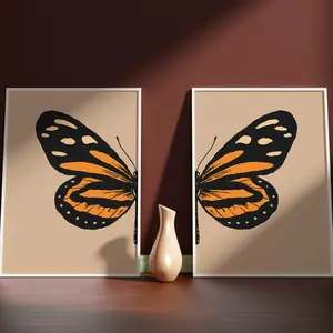 Set of 2 Butterfly Printable Wall Art, Butterfly Printable Set, Butterfly Poster, Butterfly Wings, Unframed