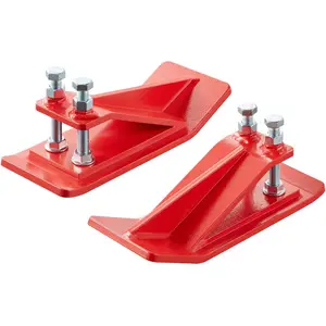 fathersdaygift  VEVOR Tractor Bucket Protector, 2PCS Heavy Duty Steel Bucket Edge Protectors, Edge Tamer Anti-Skid Device with Double Hexagon Lock Nuts and Bolts, for Snow, Leave Removal Spreading Gravel (Red)