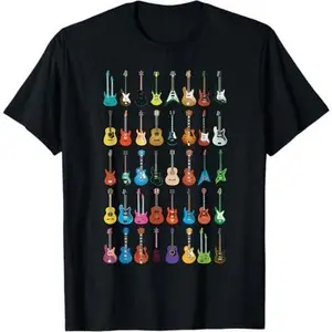 Love Guitar Different Guitars Music Lover Funny Gift T-Shirt