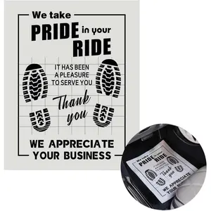 100 count Paper Floor Mats for , Disposable White Automotive Floor Mats  Paper,   Foot Pads Protective Papers, Thank You Mats for  Detailing, Auto Dealership (20" x 16")