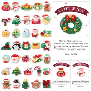 20 Sets Christmas Pocket Hugs Gifts Bulk Mini Christmas Resin Pocket Hug with Heartwarming Cards Emotional Support Decorations for Xmas Coworker Staff Employee Holiday Appreciation Gifts