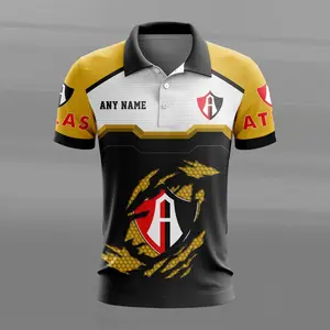 LIGA MX Atlas F.C Personalized Name MultiColor Polo Design ST2603