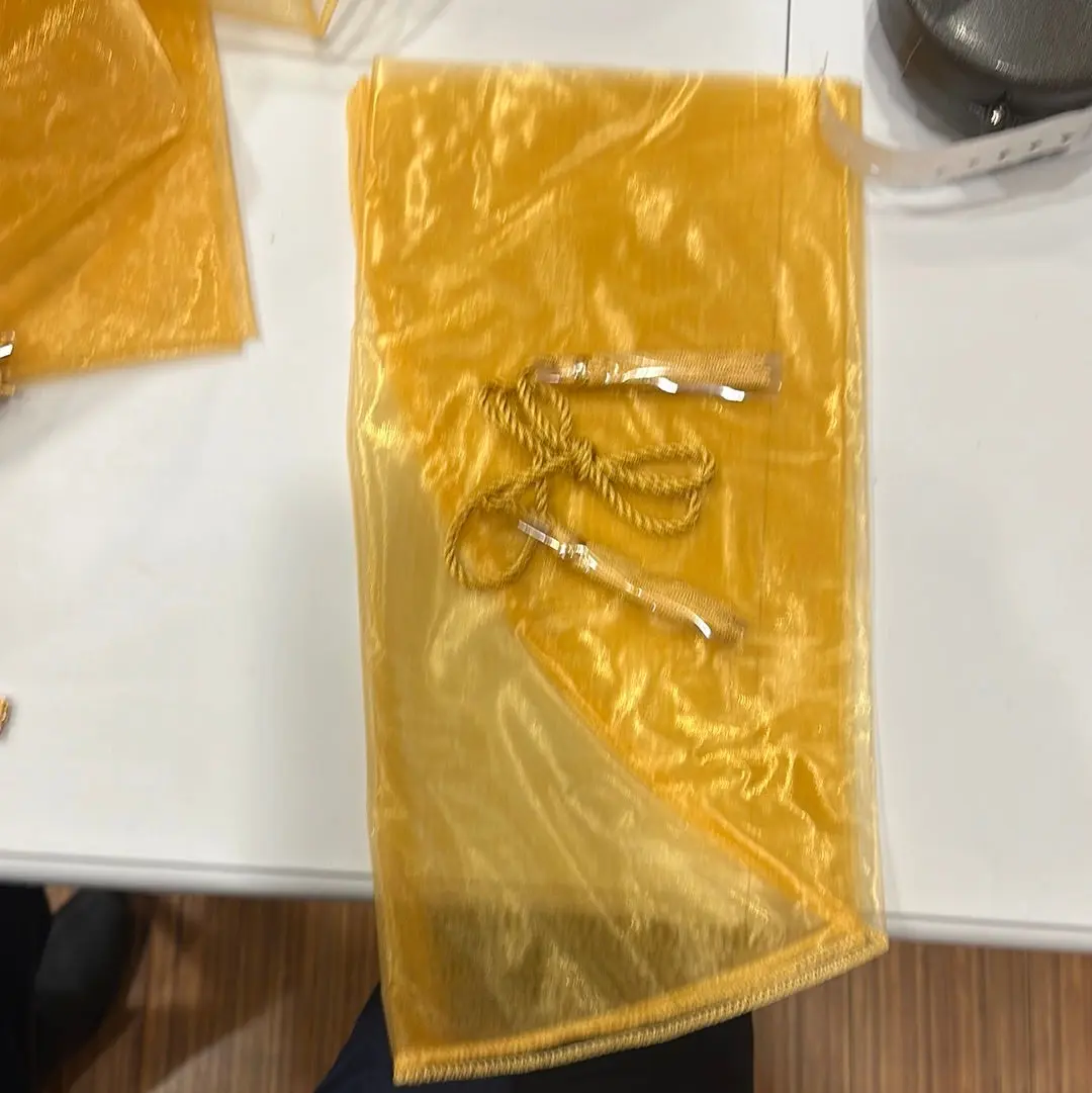 Gold Organza Wine Wrapper Bag