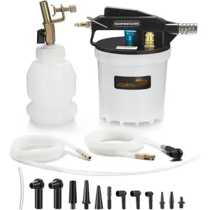 Bleeder Vacuum Pump Kit - Pneumatic  Fluid Extractor with 1L Refilling Bottle for  Fluid Bleeding, -Person Operation
