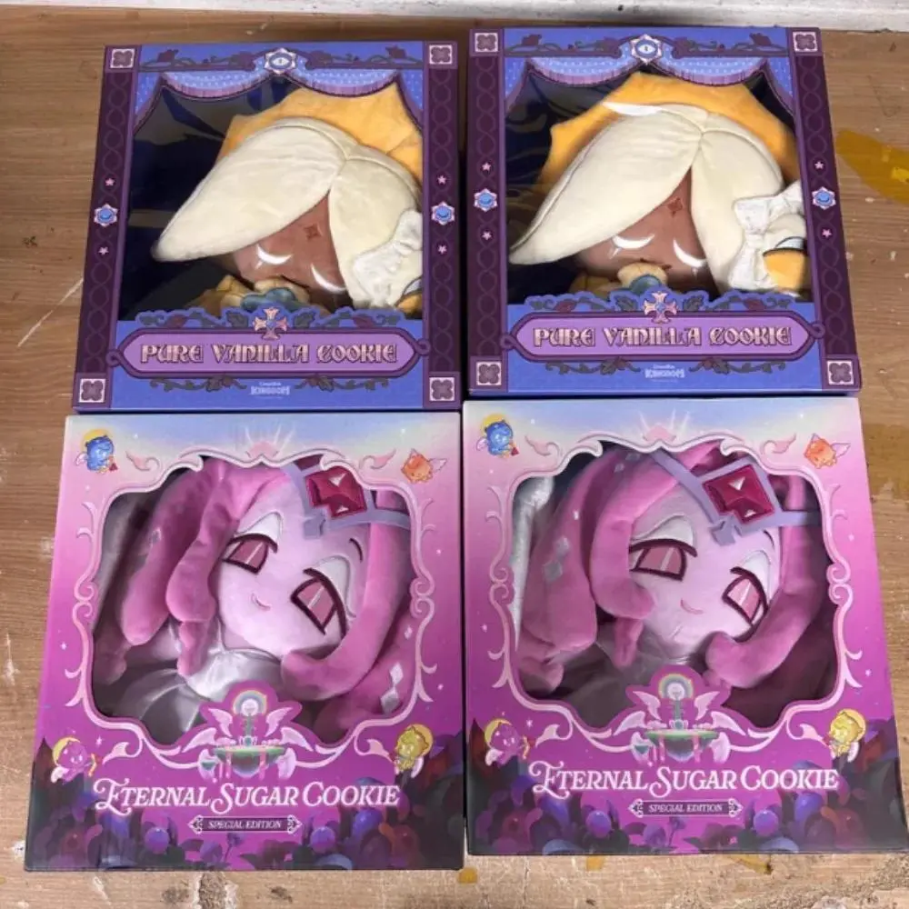 25CM Cookie Run Kingdom Plush Toy Pure Vanilla Cookie Eternal Sugar Cookie Soft Stuffed Doll Game Peripheral Collectible Gift