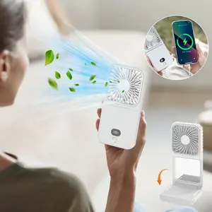 2026 Portable Fan with Makeup Mirror, Rechargeable Handheld Fan, Multifunctional Foldable Makeup Mirror Fan, USB Charging Fan for Women