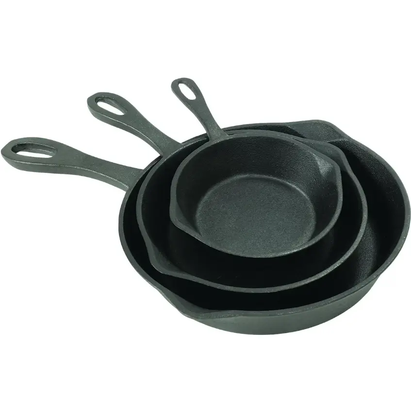 Bayou Classic Skillets 3 Piece Cast Iron Skillet Set
