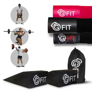 OG FIT Squat Wedge Block & Barbell Pad Set - 2-Pack Non-Slip Wedges for Elevated Heel Lifts, Deadlifts, and Calf Stretching - Hip Thrust Pad for Squats, Lunges & Gym Bag