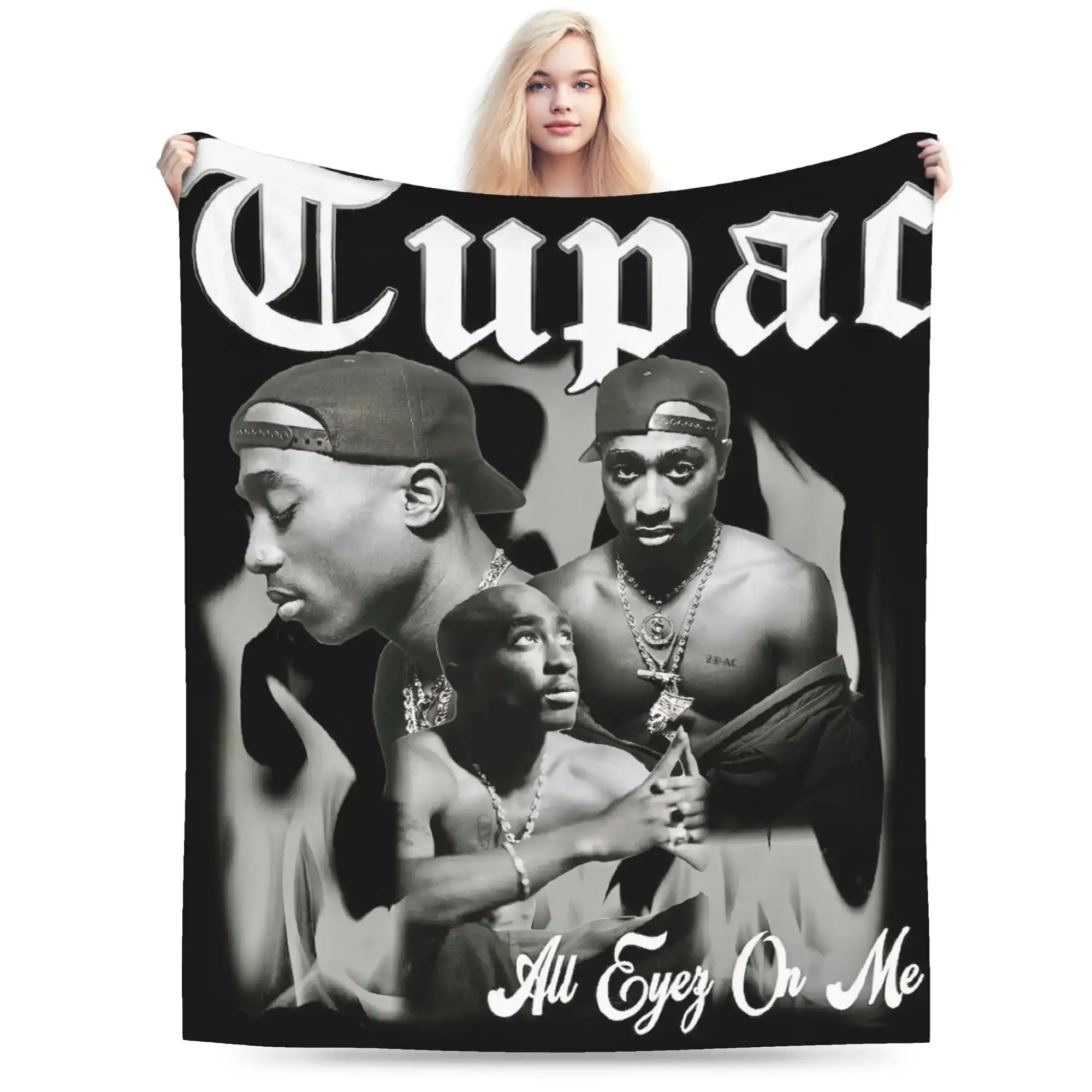 Vibrant Tupac Amaru Shakur character print flannel blanket, soft and suitable for travel,sofa or bedroom,ideal birthday gift for fans or friends,60*50 blanket plushthin quilt holiday gift Intense Nacho Printed Flannel Blanket