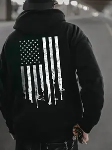 Tactical Flag Hoodie & T Shirt – Distressed American Flag with Rifles – Renolab Streetwear