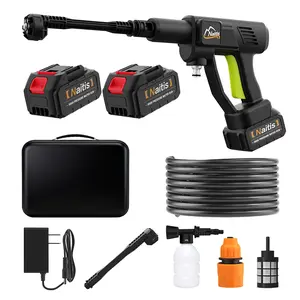 1200 PSI Portable Pressure Washer, 21V Cordless with 2×4.0Ah Batteries & 40 Mins Runtime, 9Bar High Pressure, 6-in-1 Nozzle & Foam Cannon for Car, Patio, Yard