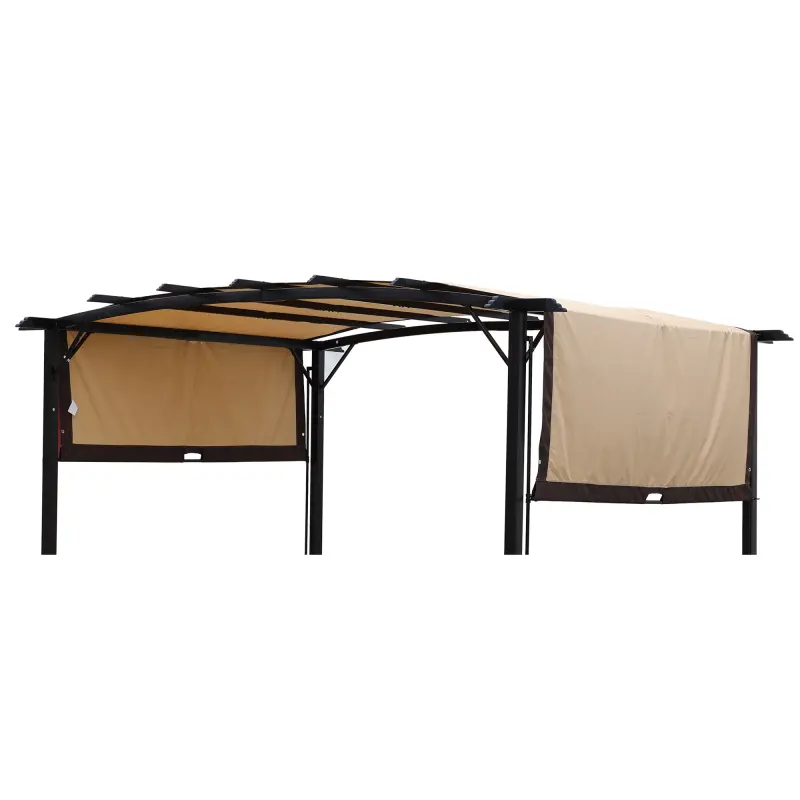 Universal Canopy Cover Replacement for 12x9 Ft Curved Outdoor Pergola Structure High-Quality Polyester UV Protection Water-Repellent Retractable Canopy