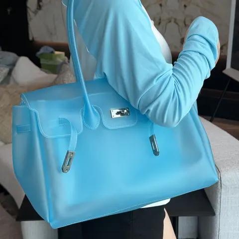 Transparent Jelly Shoulder Bag for Women, Summer TPU Handbag, Beach Tote Purse, Lightweight Crossbody Bag for Vacation & Daily Outfit