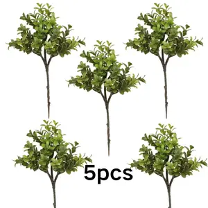 10pcs Artificial Greenery Plants Outdoor UV Resistant Fake Plants Boxwood Shrubs Grass, Doorway Greenery Decor,Farmhouse Home Garden Office Patio Backyard Wedding And Indoor Outdoor Decoration
