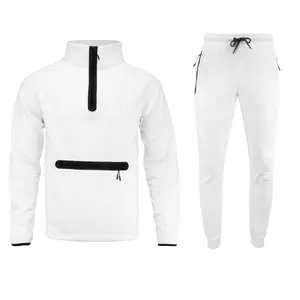 Men's Versa UltraTech Fleece Two-Piece Set tracksuit Sweatsuit Collar Matching Overalls Pants Pullover Casual Contrast