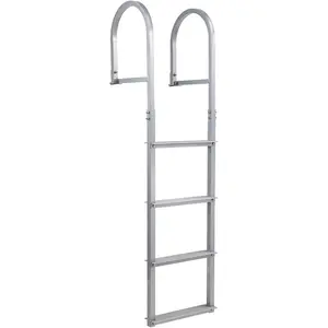 GARVEE Removable Dock Ladder 4 Steps, 500lbs Load Capacity, Aluminum Swim Ladders, Pontoon Boat Ladder with Nonslip Design for Lake, Marine Boarding, Pool