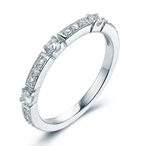 925 STERLING HALF ETERNITY WEDDING BAND CZ ENGAGEMENT RING SIZE 2.5-15 ML3295