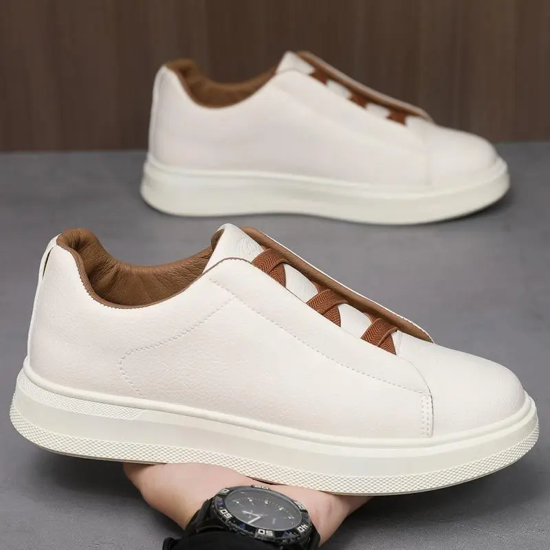 Urbest.us Men’s Casual Waterproof Non-Slip White Sneakers, Outdoor Sport Shoes, Warm Slip-On Shoes for Men, Minimalist Design, No Laces Needed, Stylish Everyday Footwear,comfortable and non-slip, oversize size 10