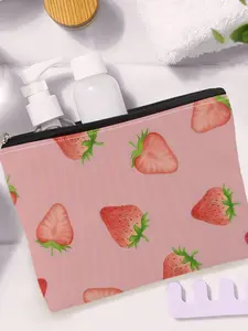 1PC strawberry Makeup Bag - Zipper Pouch, Lightweight & Foldable Travel Organizer with Double-Sided Design for Cosmetics, Cute Gift Idea, Compatible for Travel, Gym, Camping - Ideal Gift for & Women, Ideal for Spring and Summer Getaways3.27PYT-7