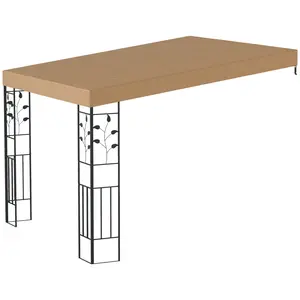 Outsunny 10' x 10' Outdoor Pergola Canopy, Metal Patio Canopy with Weather-Resistant Fabric and Drainage Holes for Backyard, Garden, Porch, Beach, Coffee