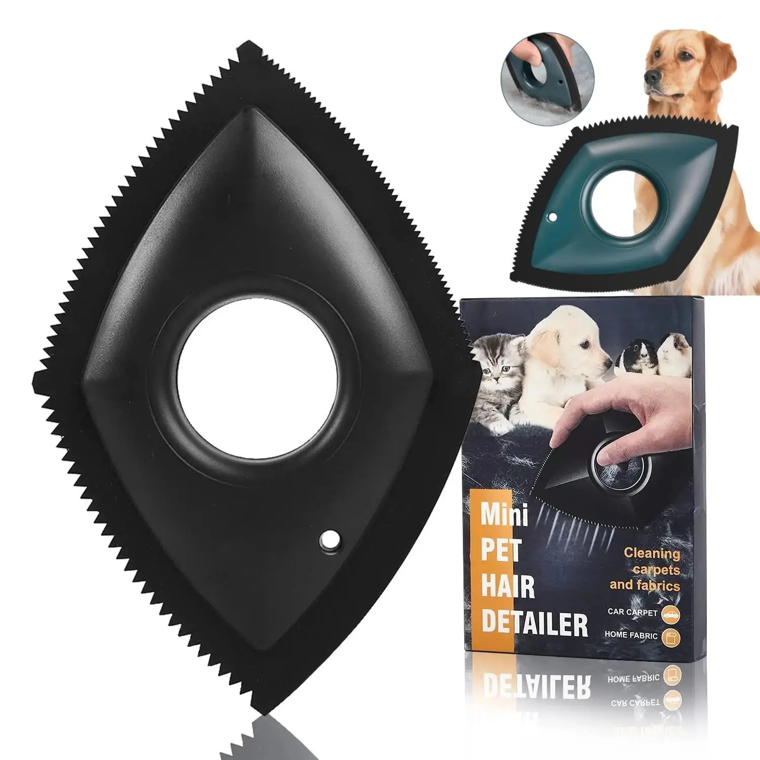 Portable Pet Hair Remover, 1 Count Reusable Pet Hair Scraper, Pet Hair Removal Tool for Car Detailing, Furniture, Sofa & Carpet, Christmas Gift